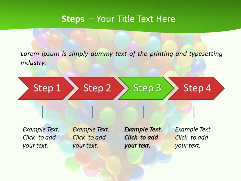 A Bunch Of Balloons In The Air With A Green Background PowerPoint Template