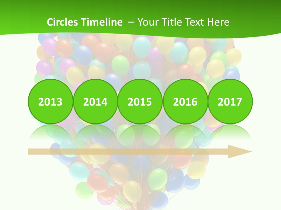 A Bunch Of Balloons In The Air With A Green Background PowerPoint Template