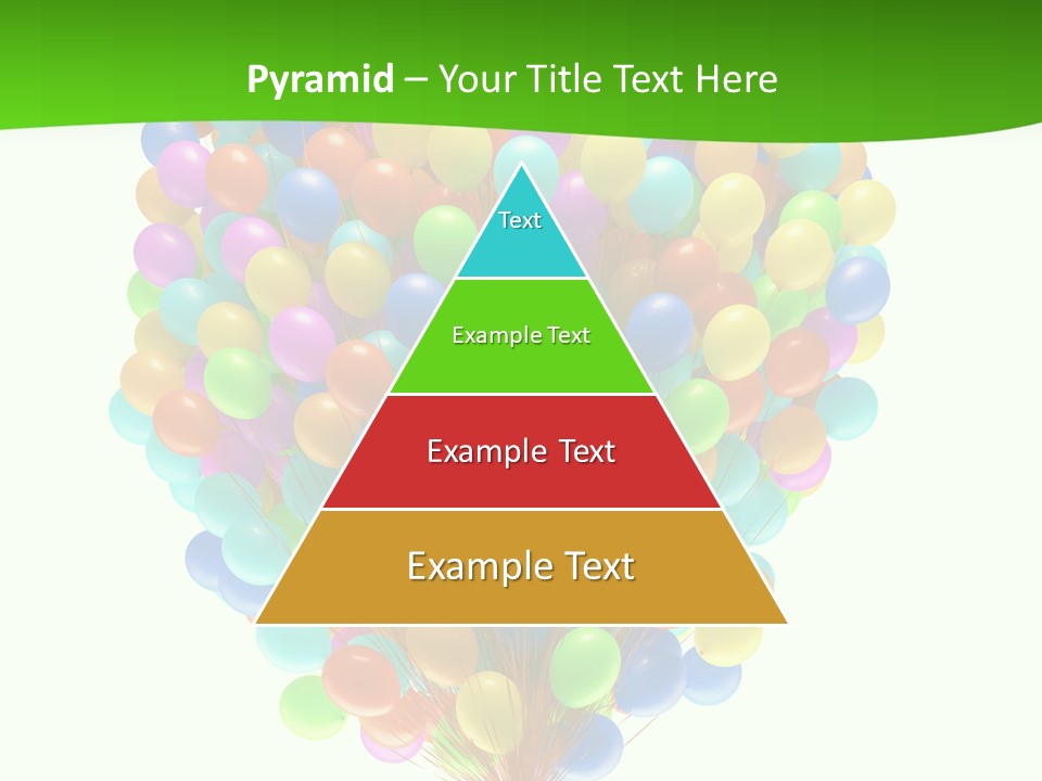 A Bunch Of Balloons In The Air With A Green Background PowerPoint Template