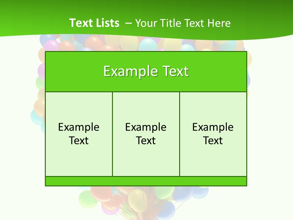 A Bunch Of Balloons In The Air With A Green Background PowerPoint Template