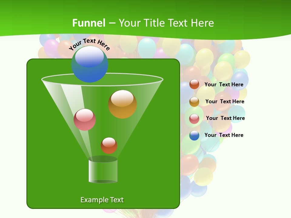 A Bunch Of Balloons In The Air With A Green Background PowerPoint Template