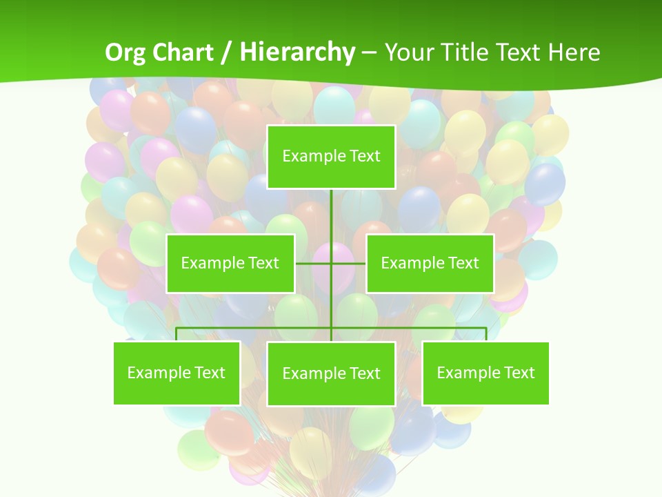 A Bunch Of Balloons In The Air With A Green Background PowerPoint Template