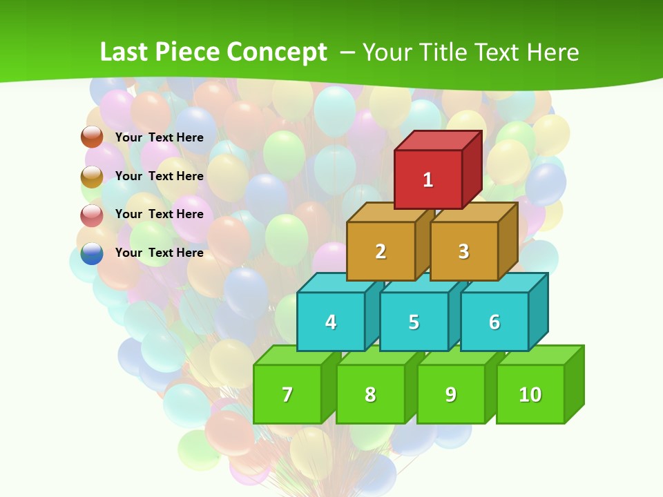 A Bunch Of Balloons In The Air With A Green Background PowerPoint Template