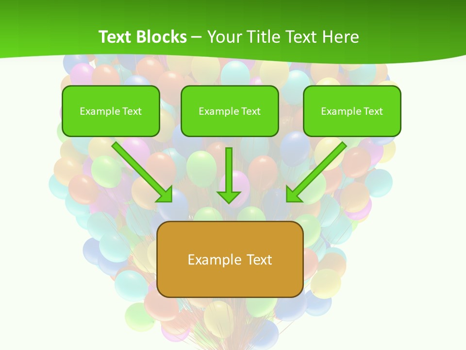 A Bunch Of Balloons In The Air With A Green Background PowerPoint Template