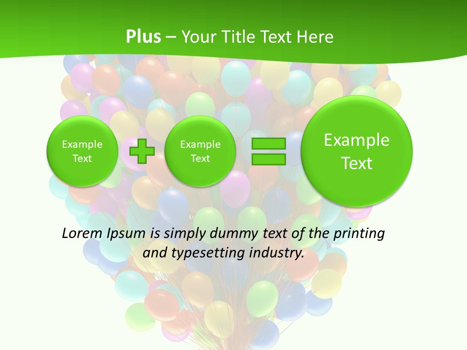 A Bunch Of Balloons In The Air With A Green Background PowerPoint Template