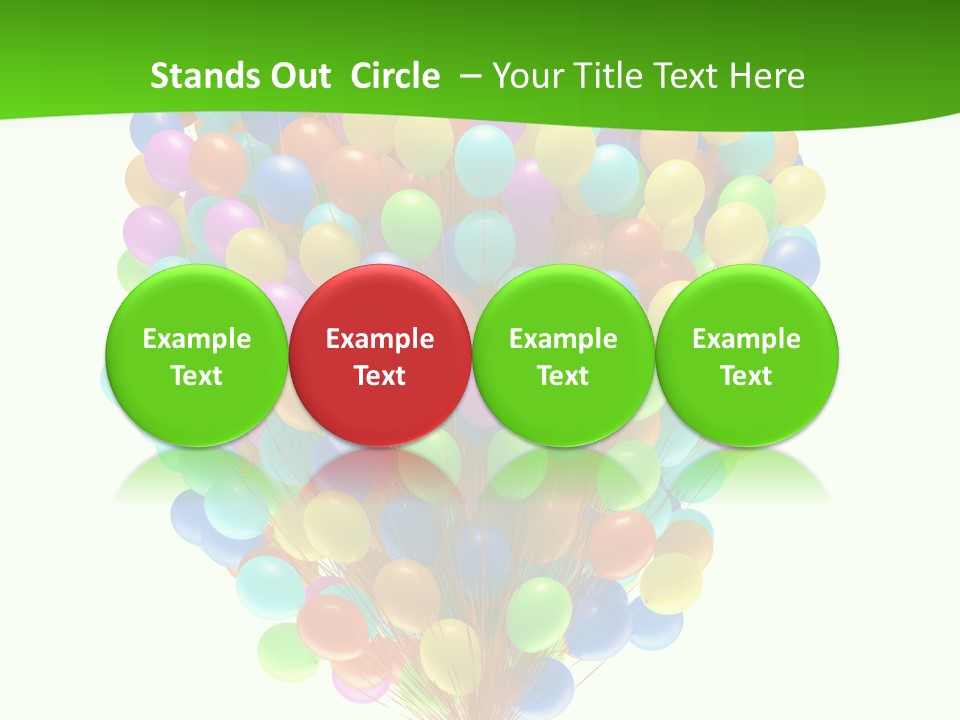 A Bunch Of Balloons In The Air With A Green Background PowerPoint Template