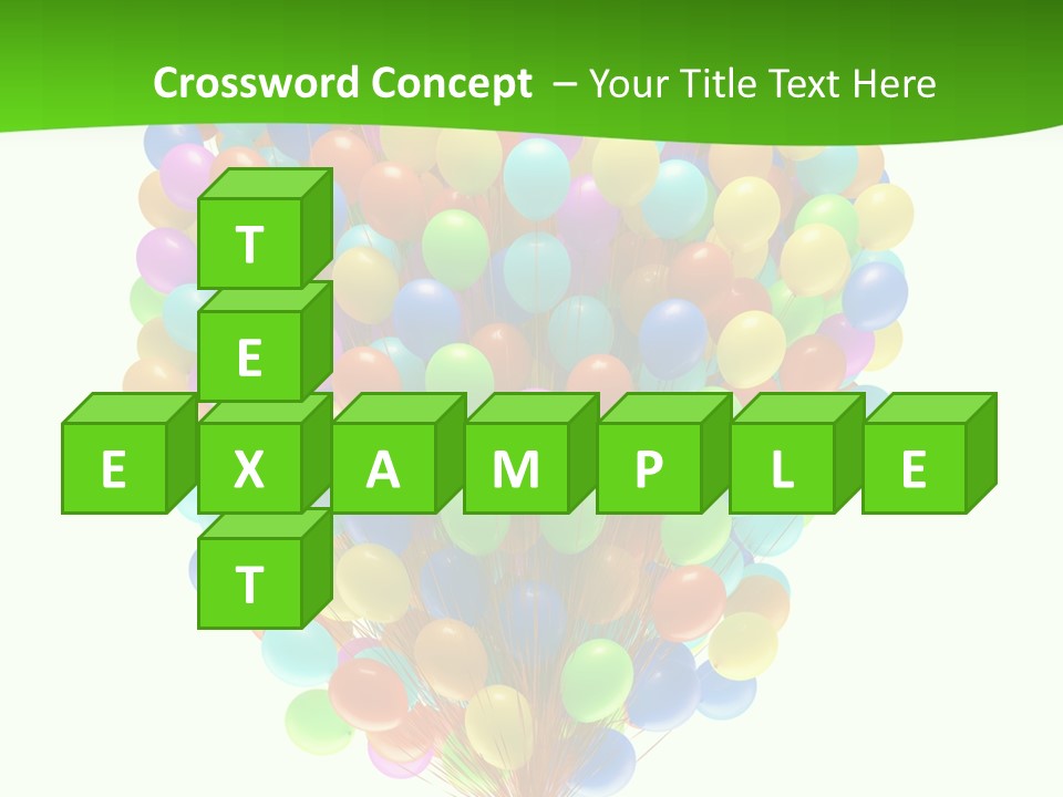 A Bunch Of Balloons In The Air With A Green Background PowerPoint Template