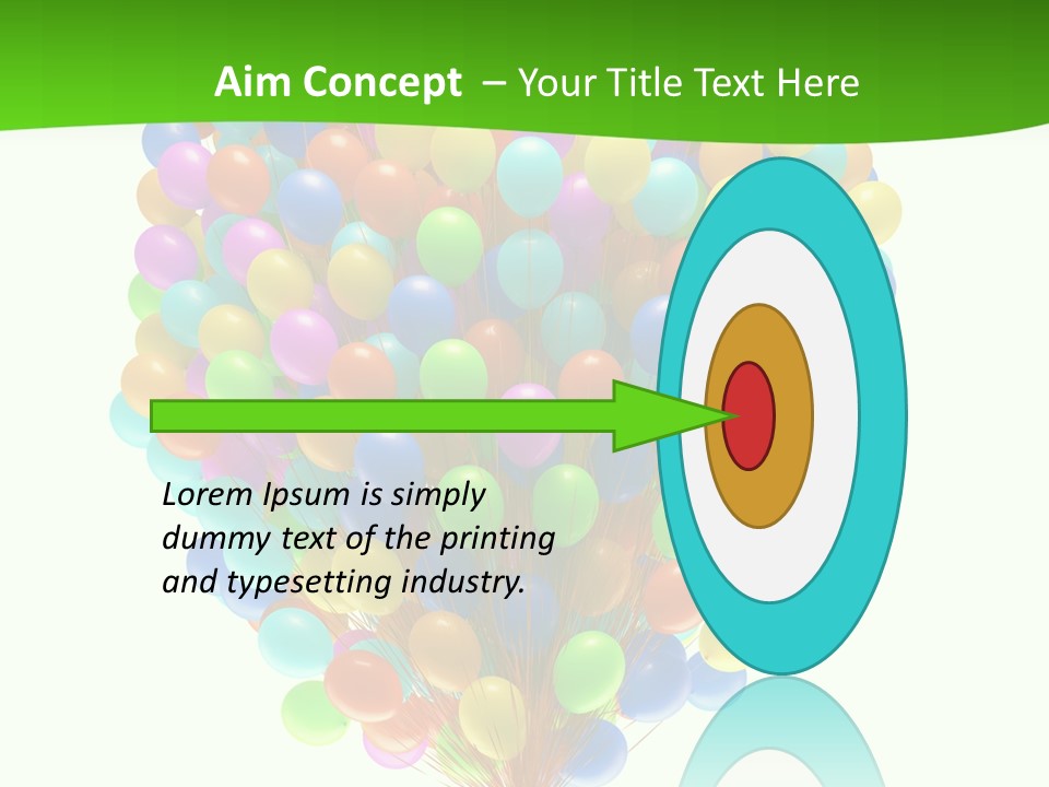 A Bunch Of Balloons In The Air With A Green Background PowerPoint Template