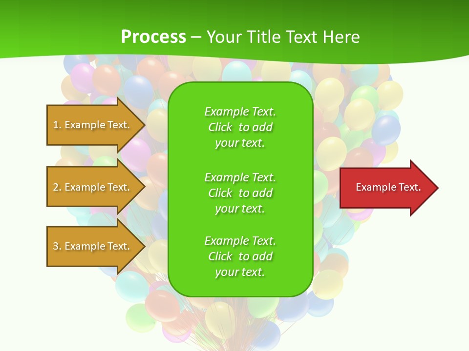 A Bunch Of Balloons In The Air With A Green Background PowerPoint Template