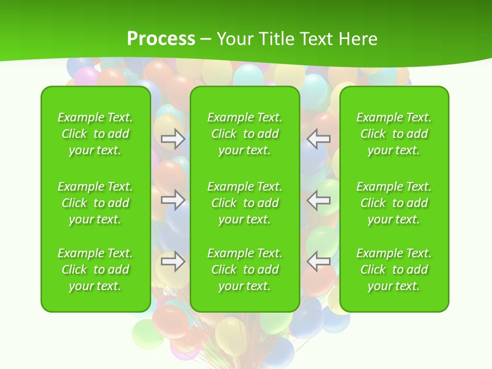 A Bunch Of Balloons In The Air With A Green Background PowerPoint Template