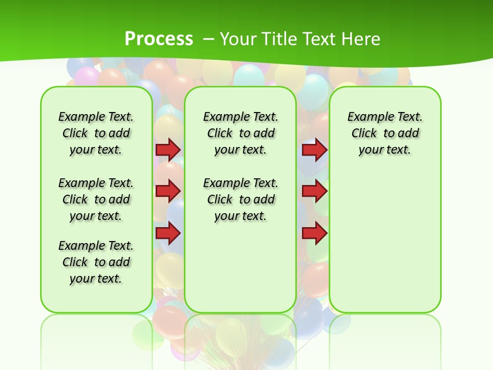 A Bunch Of Balloons In The Air With A Green Background PowerPoint Template