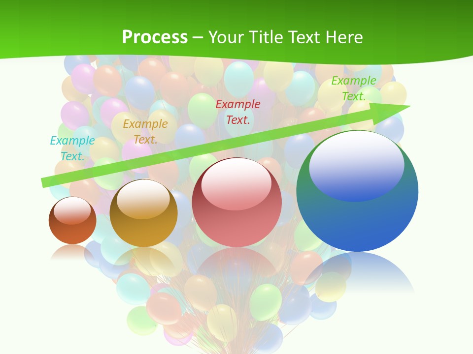 A Bunch Of Balloons In The Air With A Green Background PowerPoint Template