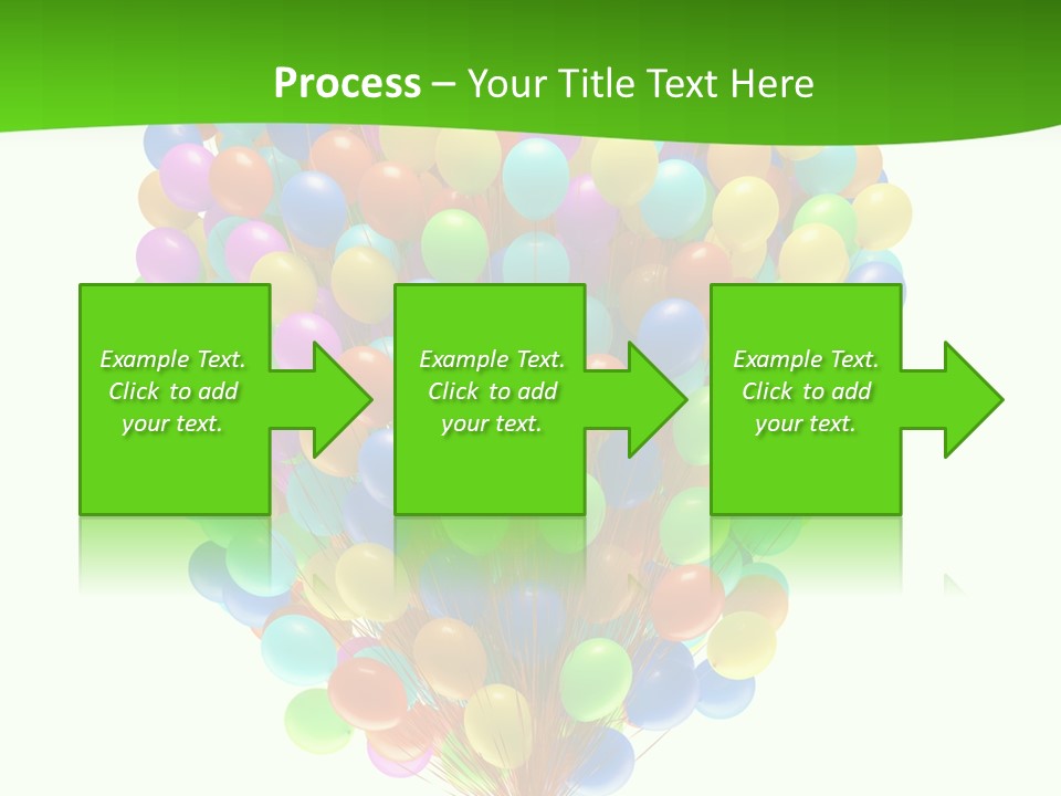 A Bunch Of Balloons In The Air With A Green Background PowerPoint Template