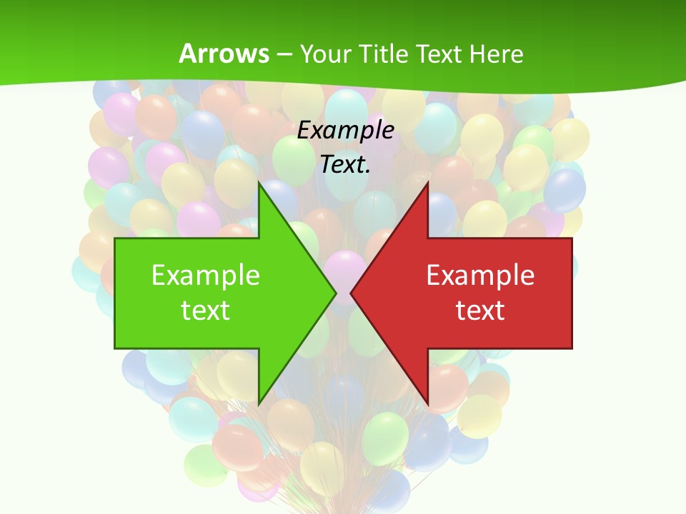 A Bunch Of Balloons In The Air With A Green Background PowerPoint Template