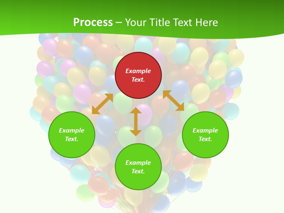 A Bunch Of Balloons In The Air With A Green Background PowerPoint Template