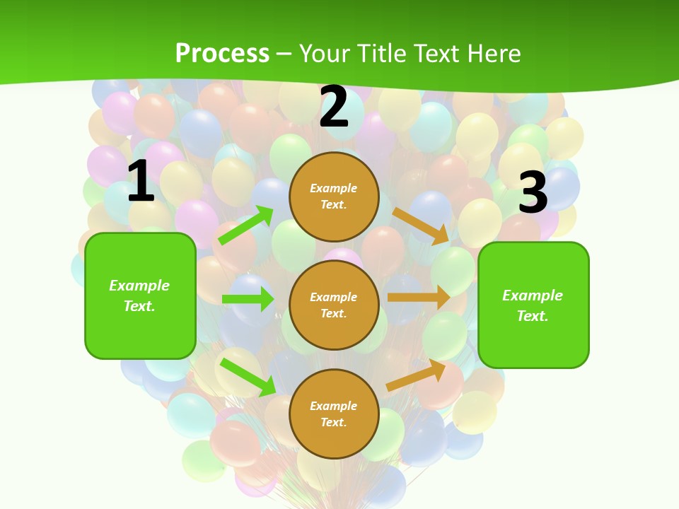 A Bunch Of Balloons In The Air With A Green Background PowerPoint Template