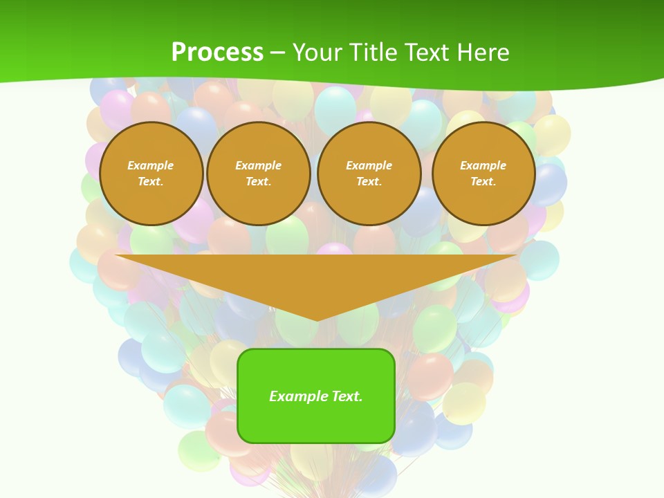 A Bunch Of Balloons In The Air With A Green Background PowerPoint Template