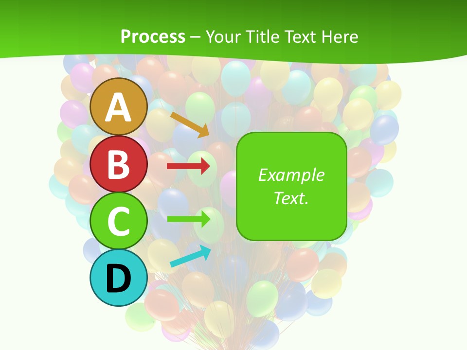A Bunch Of Balloons In The Air With A Green Background PowerPoint Template