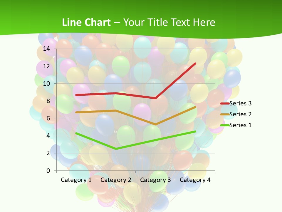 A Bunch Of Balloons In The Air With A Green Background PowerPoint Template