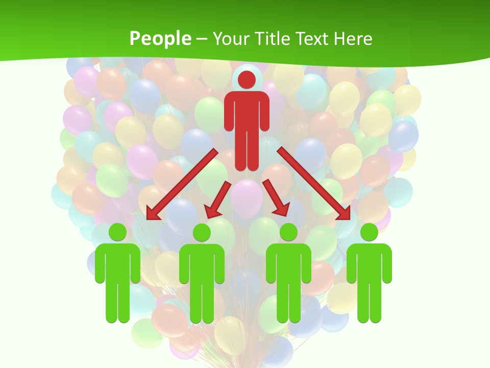 A Bunch Of Balloons In The Air With A Green Background PowerPoint Template