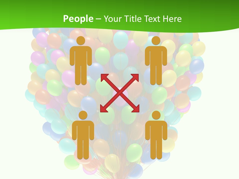 A Bunch Of Balloons In The Air With A Green Background PowerPoint Template