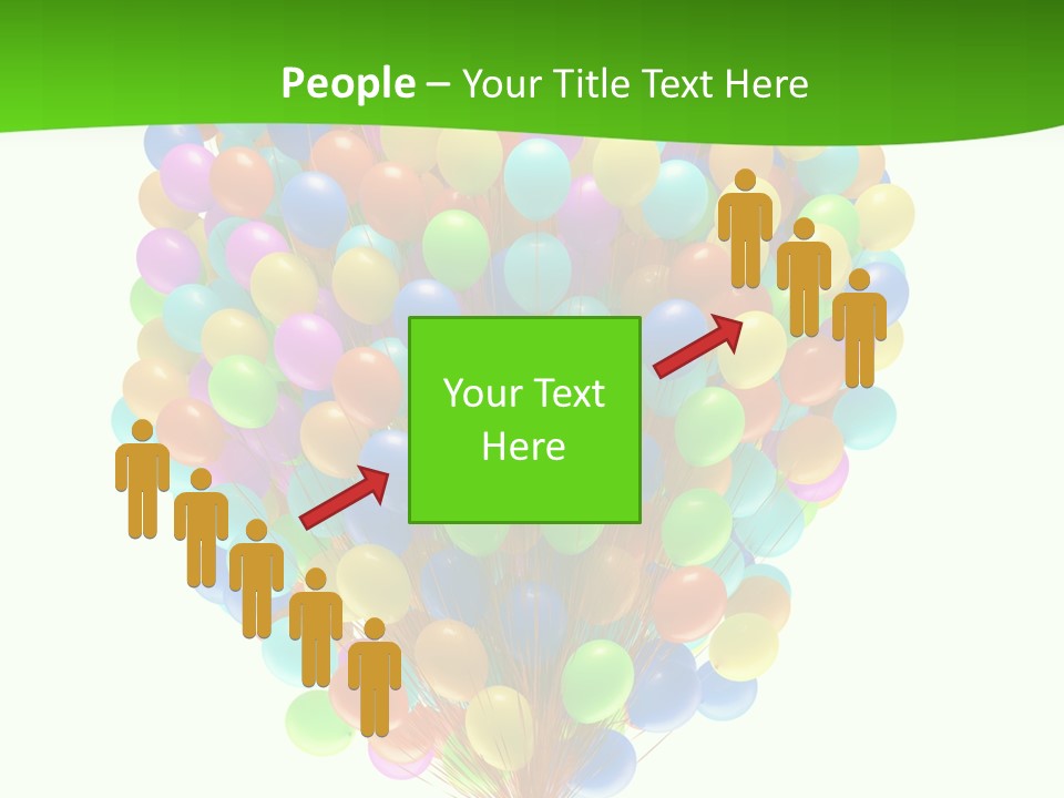 A Bunch Of Balloons In The Air With A Green Background PowerPoint Template