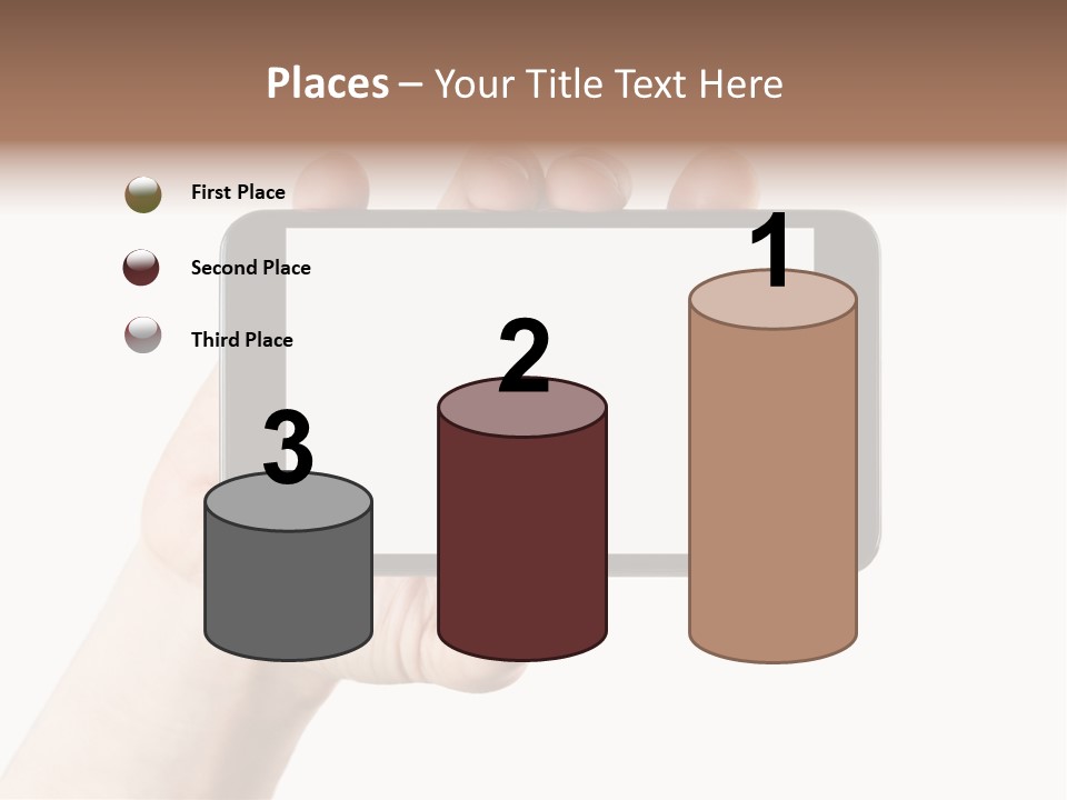 A Person Holding A Cell Phone With A White Screen PowerPoint Template
