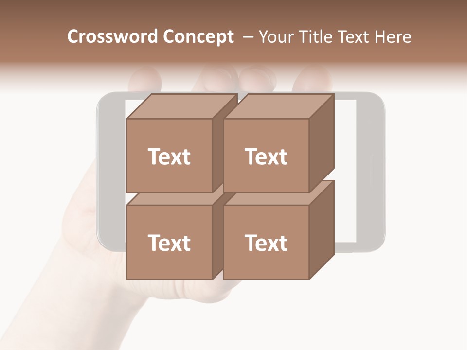 A Person Holding A Cell Phone With A White Screen PowerPoint Template