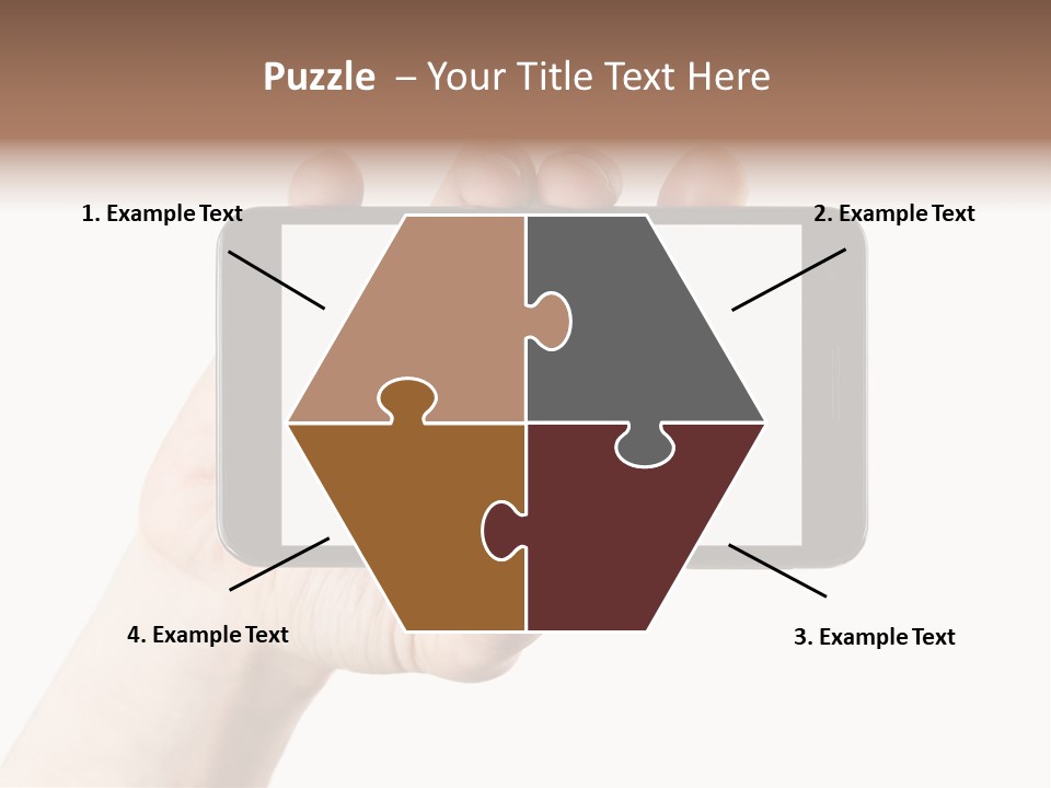 A Person Holding A Cell Phone With A White Screen PowerPoint Template