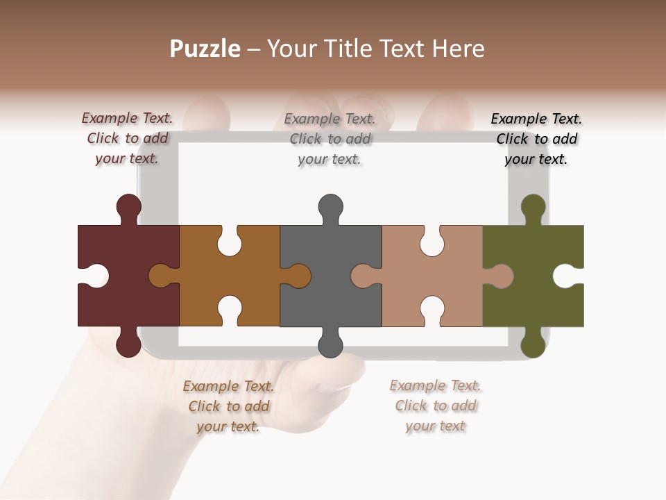 A Person Holding A Cell Phone With A White Screen PowerPoint Template