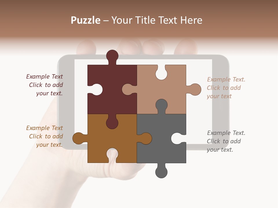 A Person Holding A Cell Phone With A White Screen PowerPoint Template