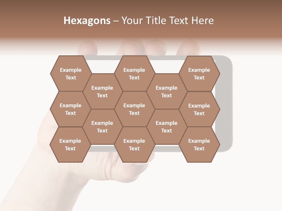 A Person Holding A Cell Phone With A White Screen PowerPoint Template