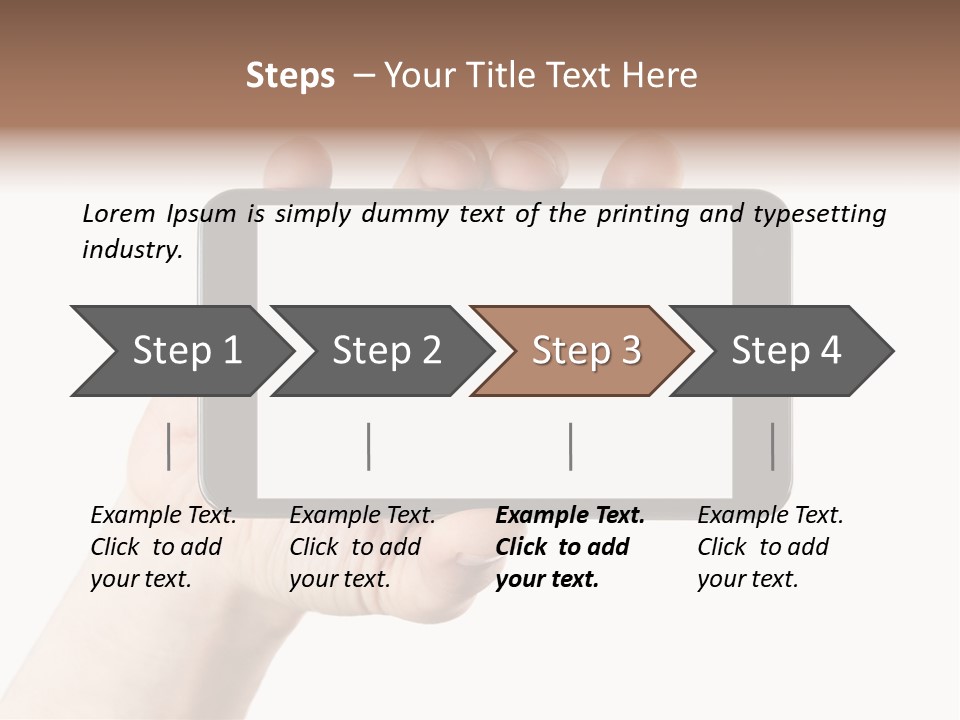 A Person Holding A Cell Phone With A White Screen PowerPoint Template