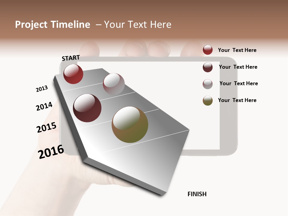 A Person Holding A Cell Phone With A White Screen PowerPoint Template