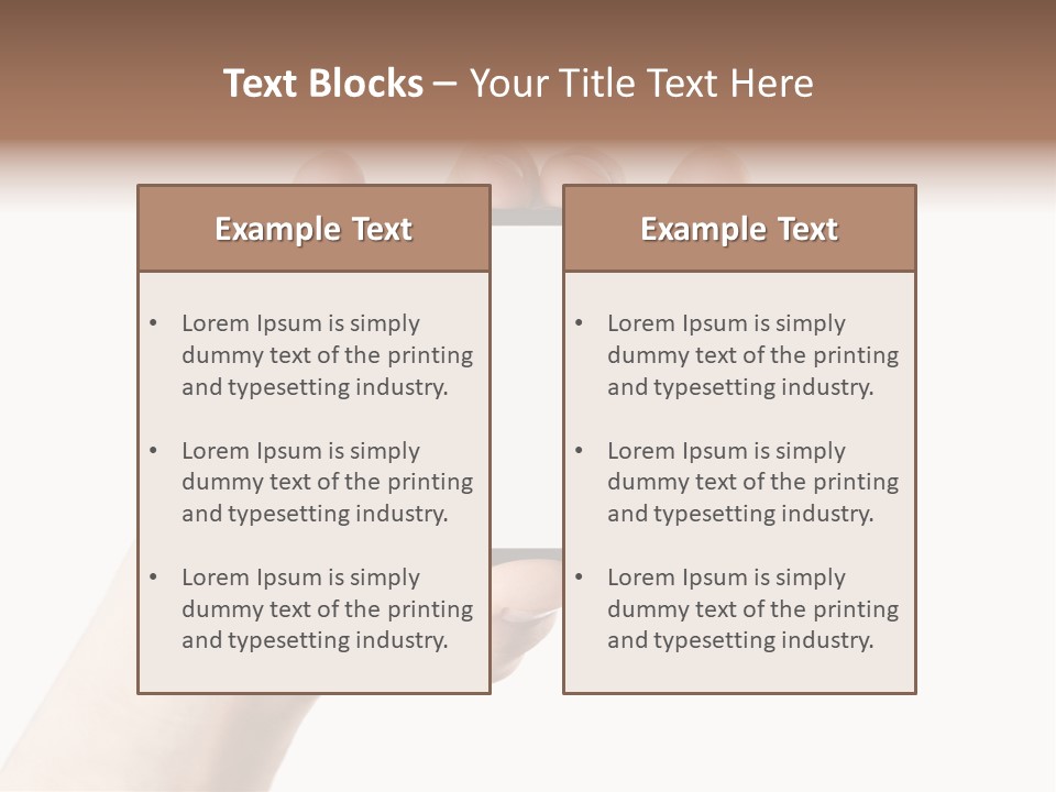 A Person Holding A Cell Phone With A White Screen PowerPoint Template