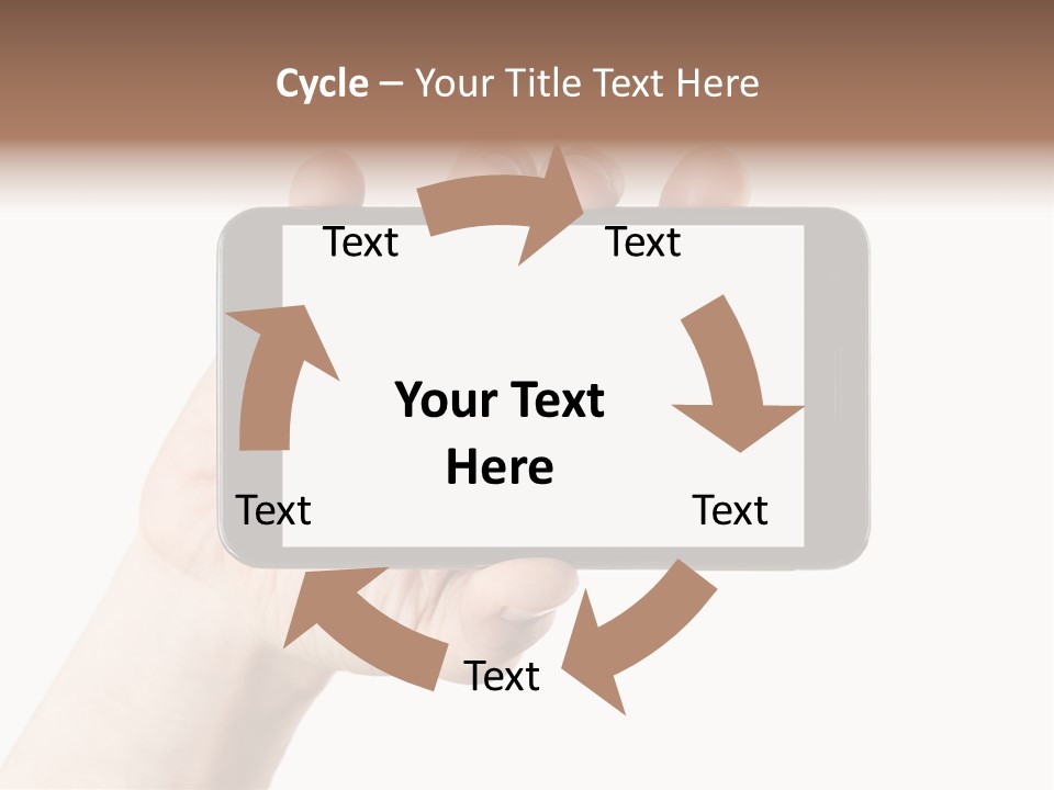 A Person Holding A Cell Phone With A White Screen PowerPoint Template