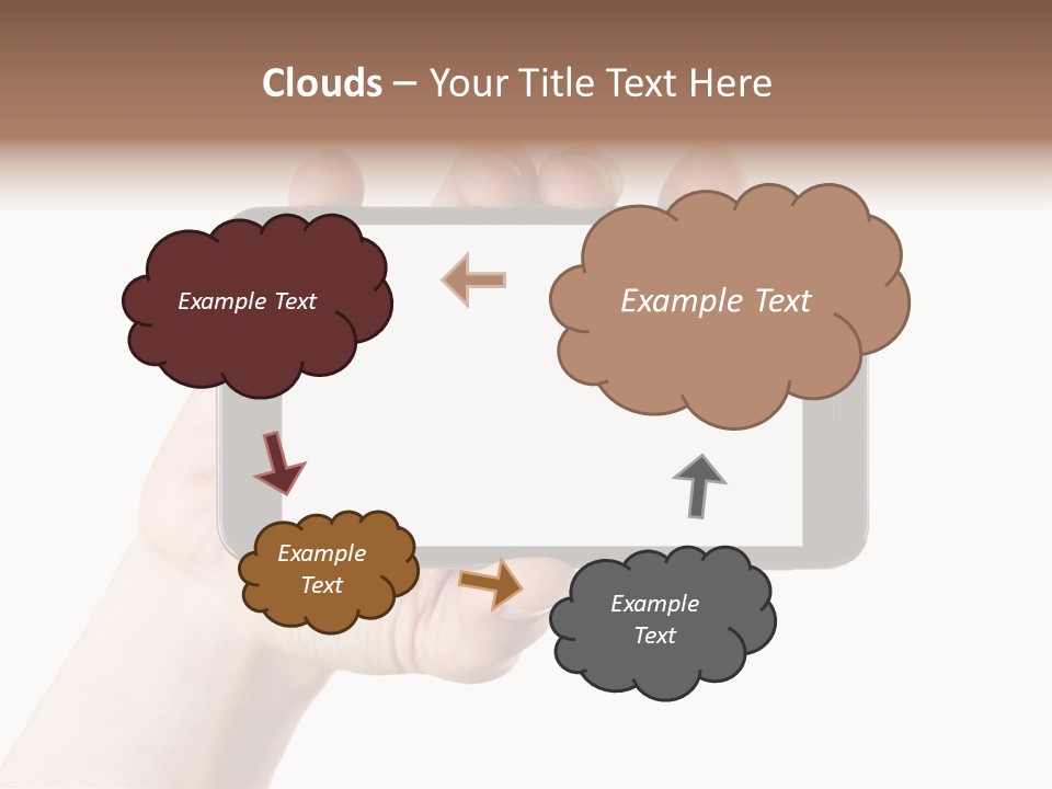 A Person Holding A Cell Phone With A White Screen PowerPoint Template