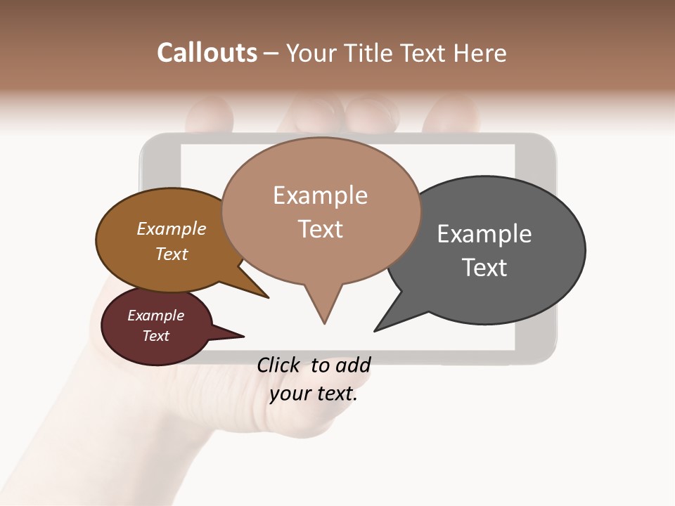 A Person Holding A Cell Phone With A White Screen PowerPoint Template
