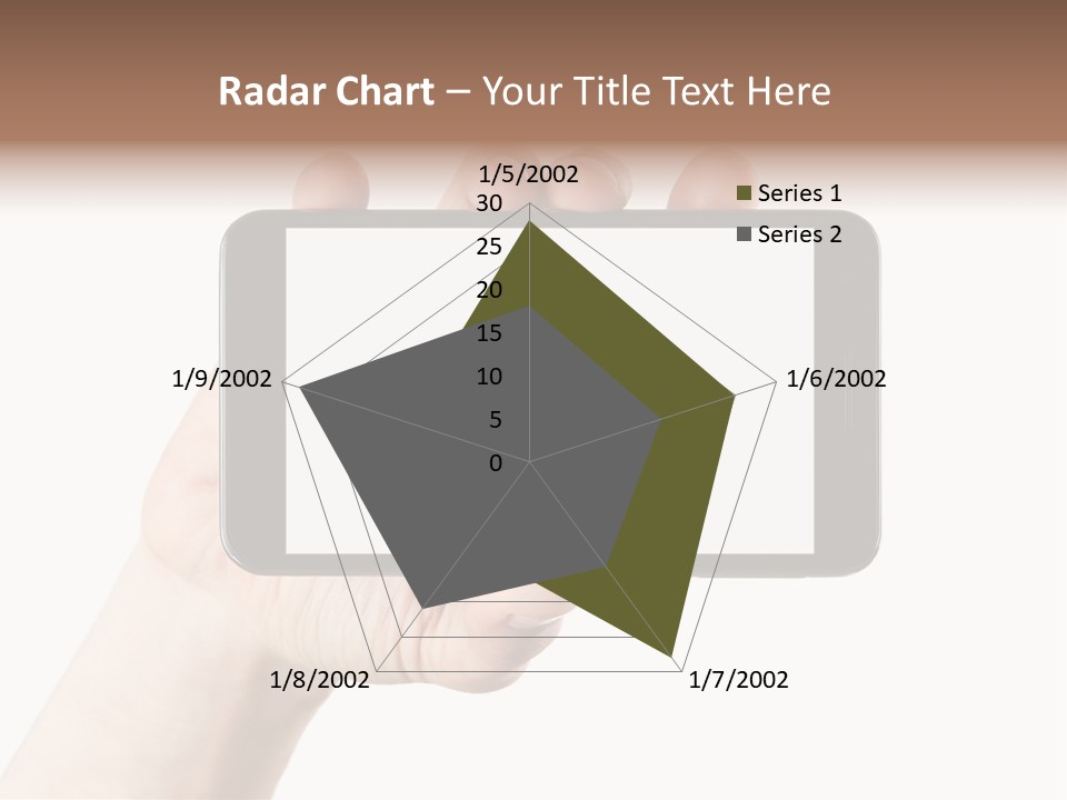 A Person Holding A Cell Phone With A White Screen PowerPoint Template