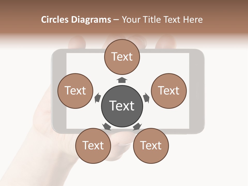 A Person Holding A Cell Phone With A White Screen PowerPoint Template