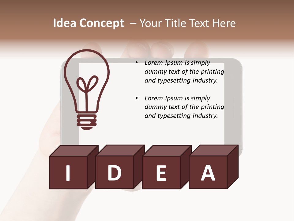 A Person Holding A Cell Phone With A White Screen PowerPoint Template