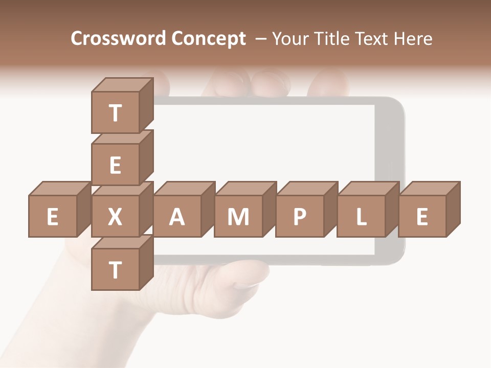 A Person Holding A Cell Phone With A White Screen PowerPoint Template