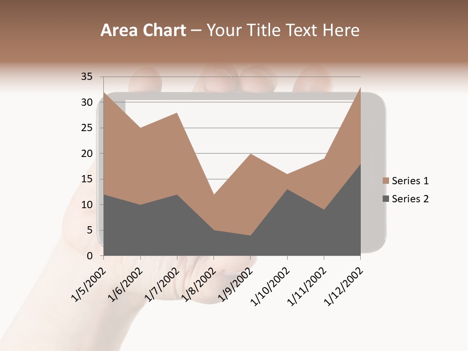 A Person Holding A Cell Phone With A White Screen PowerPoint Template