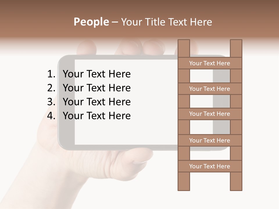 A Person Holding A Cell Phone With A White Screen PowerPoint Template