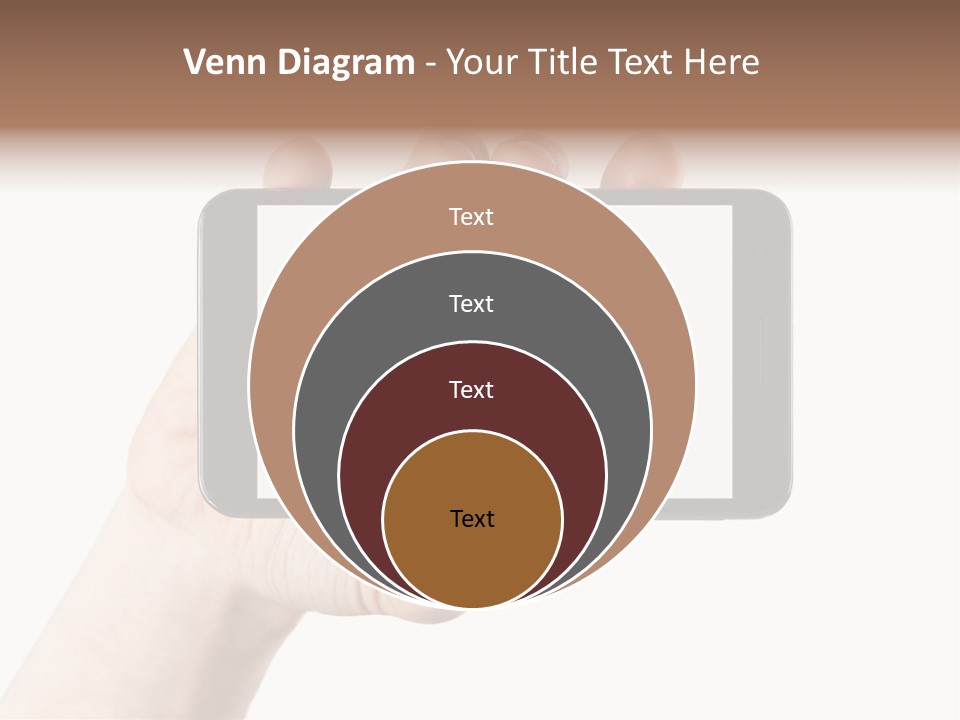A Person Holding A Cell Phone With A White Screen PowerPoint Template