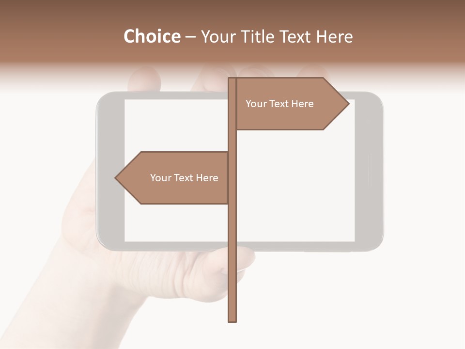 A Person Holding A Cell Phone With A White Screen PowerPoint Template