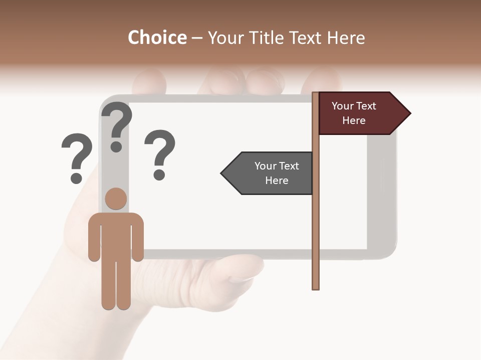 A Person Holding A Cell Phone With A White Screen PowerPoint Template