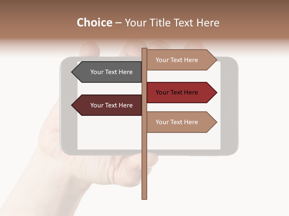 A Person Holding A Cell Phone With A White Screen PowerPoint Template