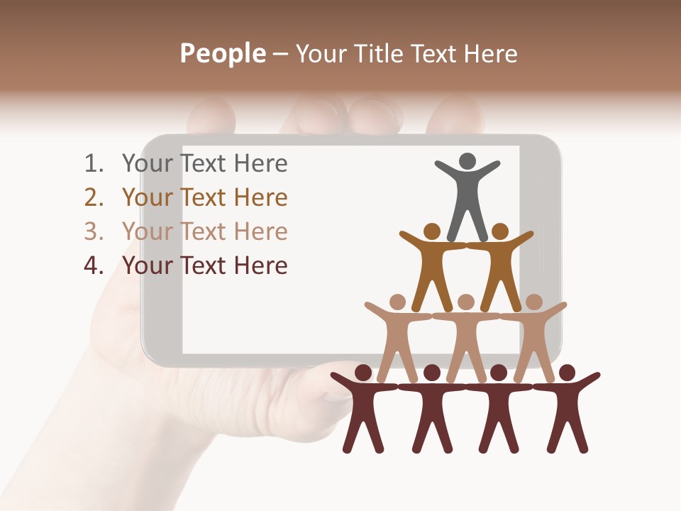A Person Holding A Cell Phone With A White Screen PowerPoint Template