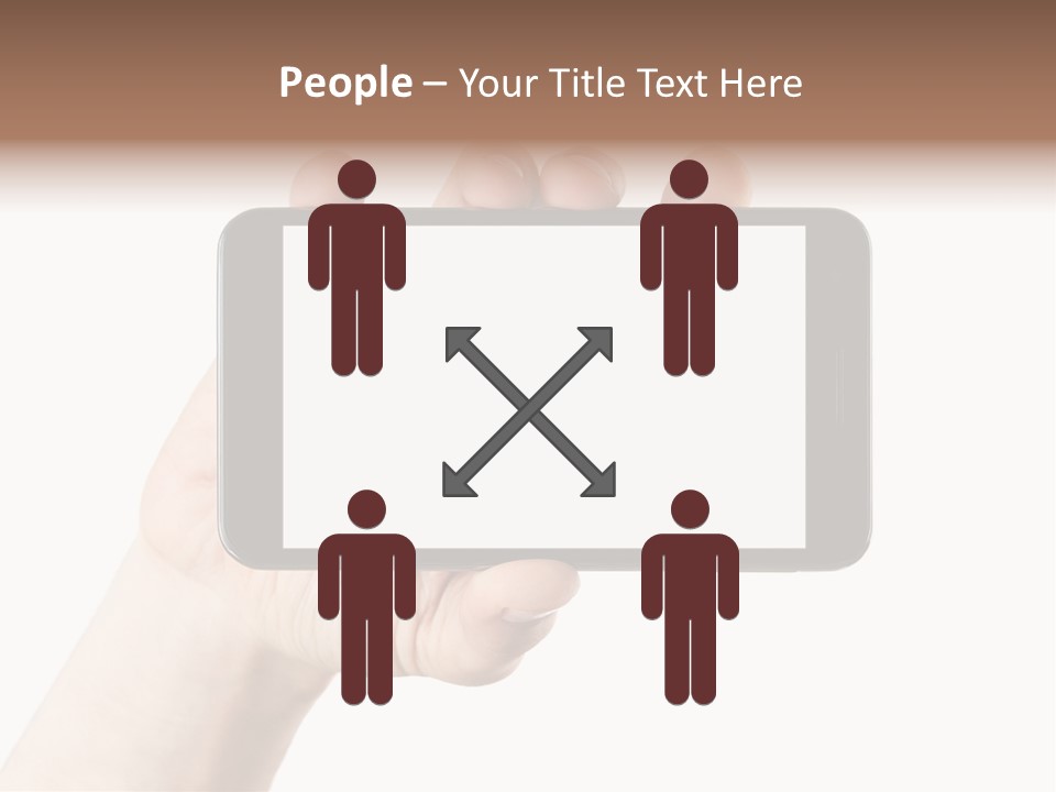 A Person Holding A Cell Phone With A White Screen PowerPoint Template